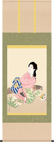 有名作家の掛け軸 上村松園作 娘深雪
