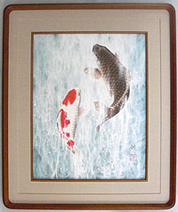 開運・鯉の滝登り 広森雄作 鯉の滝登り[和額]