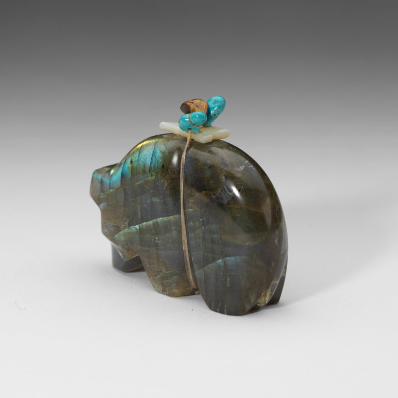 Michael Mahooty: Labradorite, Bear, Zuni – Zuni Artist Resource Team