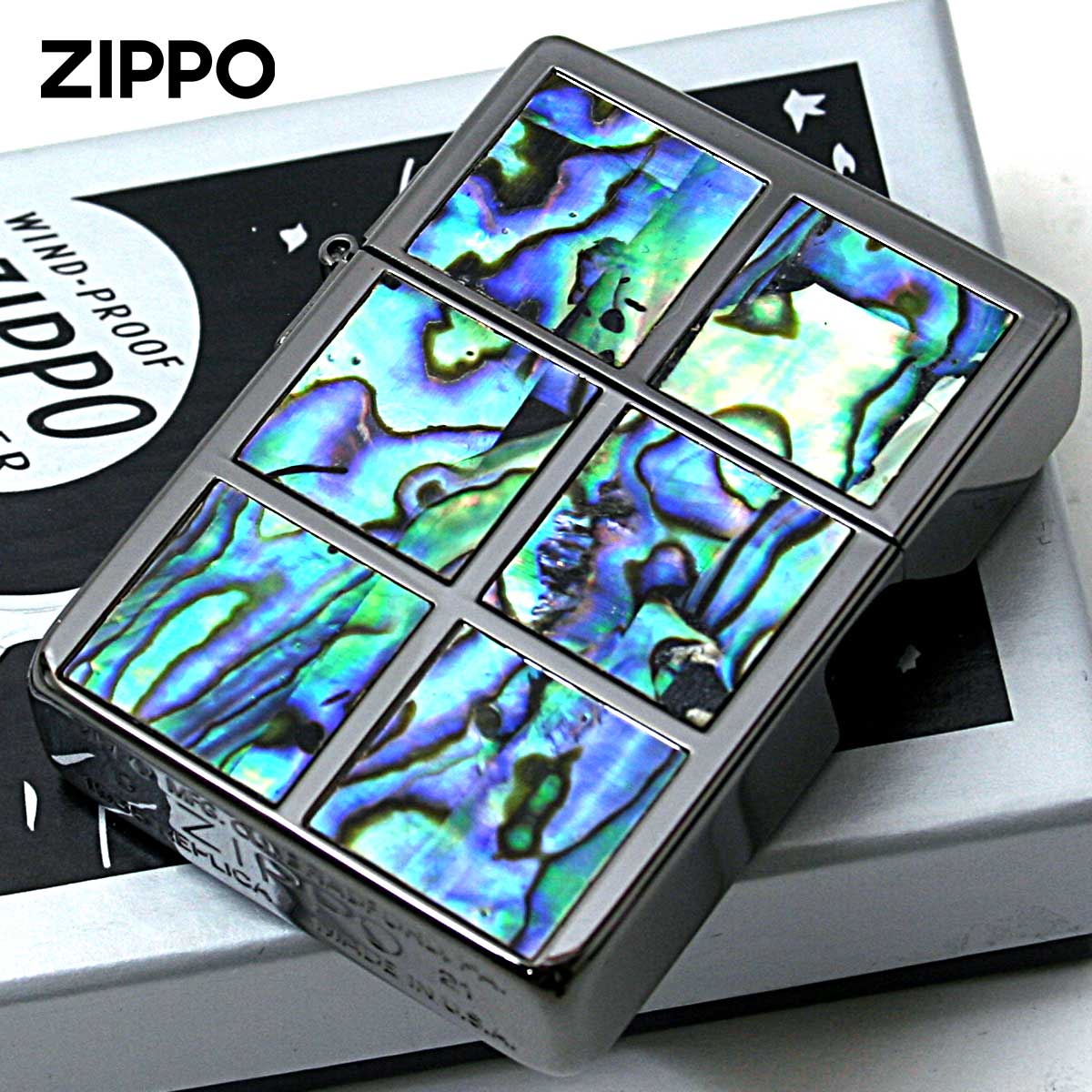 Zippo ジッポー 1935レプリカ シェル 貝 インレイ 象嵌 スクエア 両面