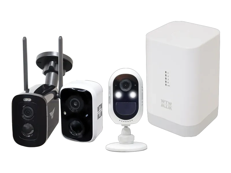 ちび太防犯灯 2台 屋内用録画機セット Wi-Fi 防犯灯カメラ 24時間夜間