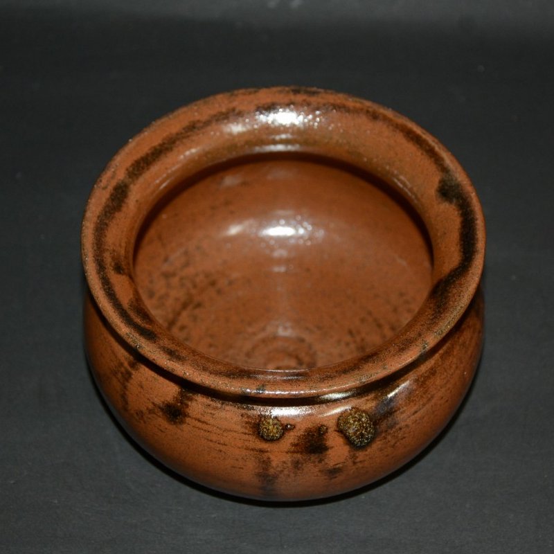 瀬戸釉エフゴ建水 大萱窯 加藤弥右衛門作 山口県無形文化財保持者 古物