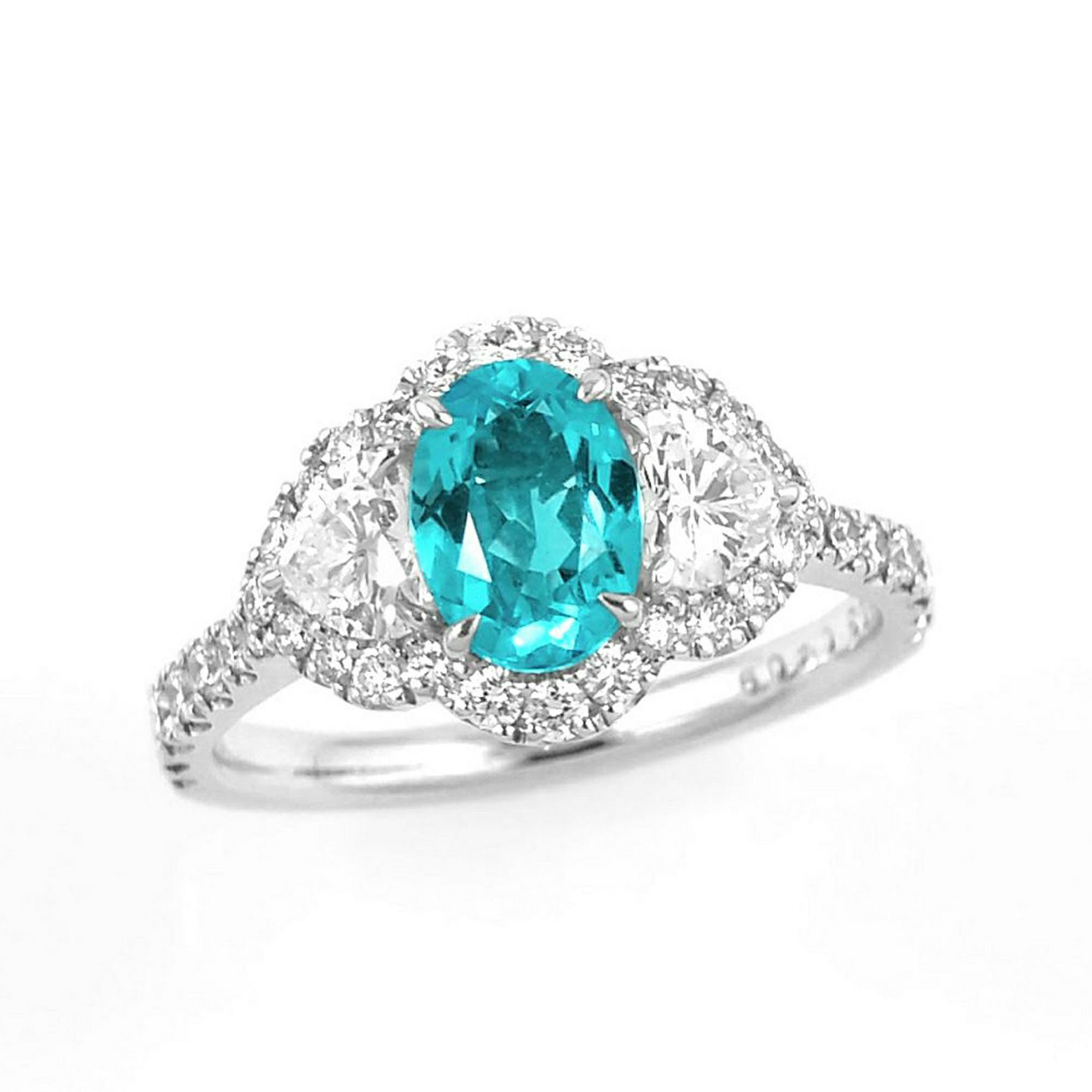 ブラジル産バターリャ鉱山パライバトルマリン0.95ctプラチナリング