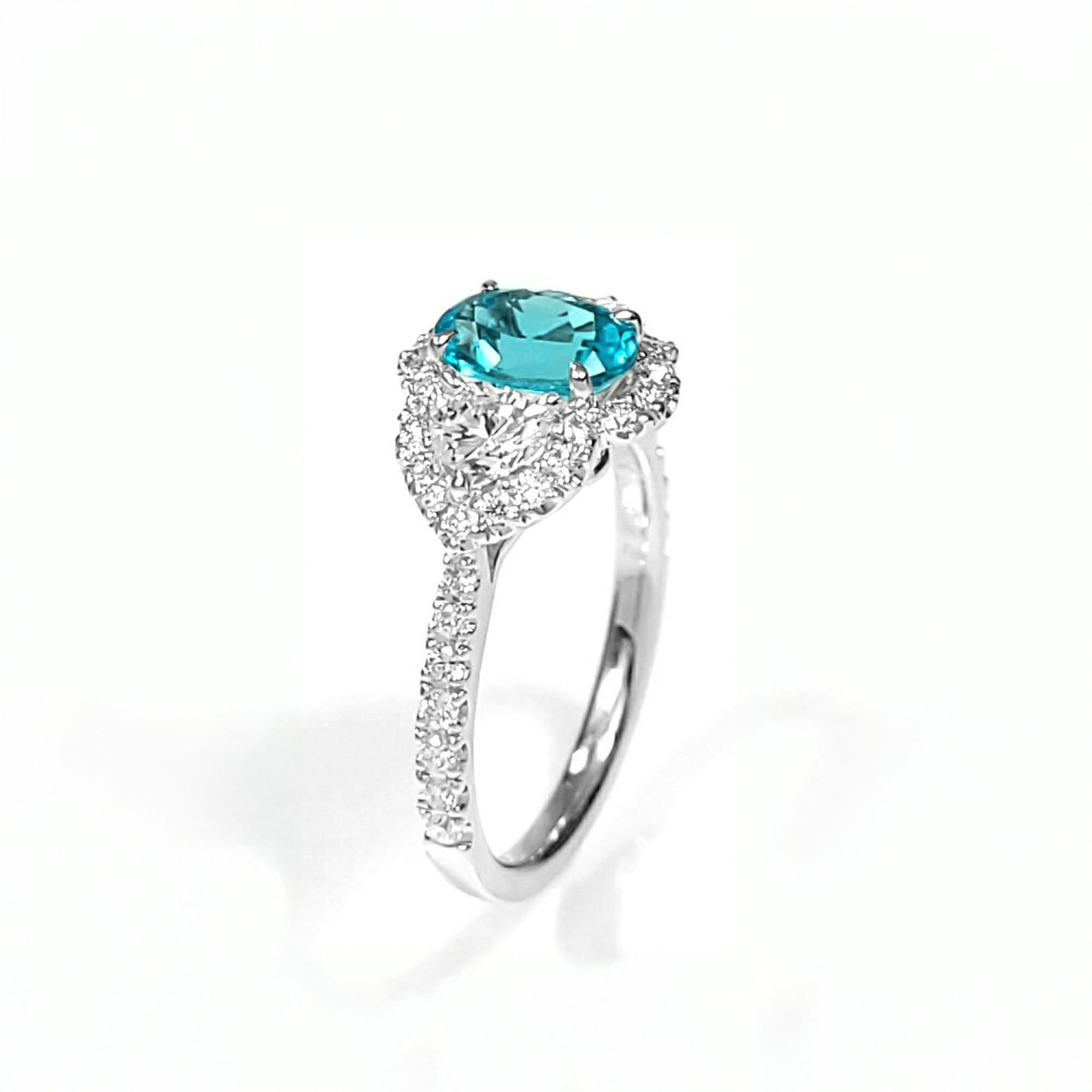 ブラジル産バターリャ鉱山パライバトルマリン0.95ctプラチナリング