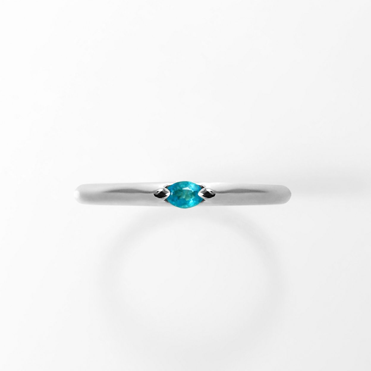 ブラジル産パライバトルマリン0.082ctプラチナリング(中央宝石研究所