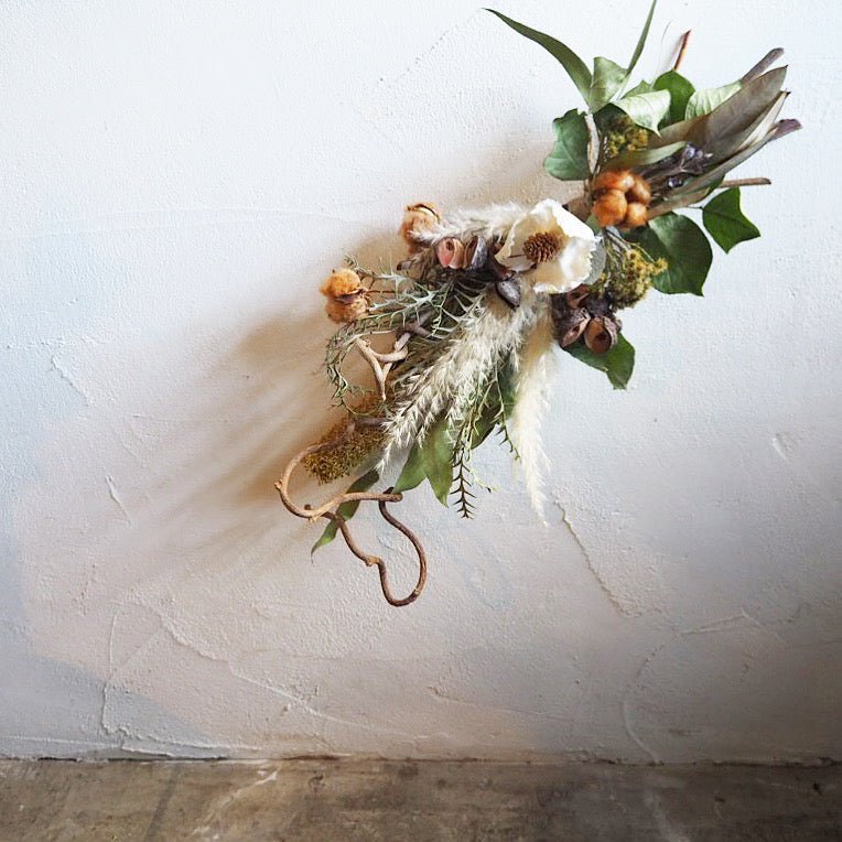 壁掛けドライフラワーアレンジM｜自然素材で彩るおしゃれな壁飾り