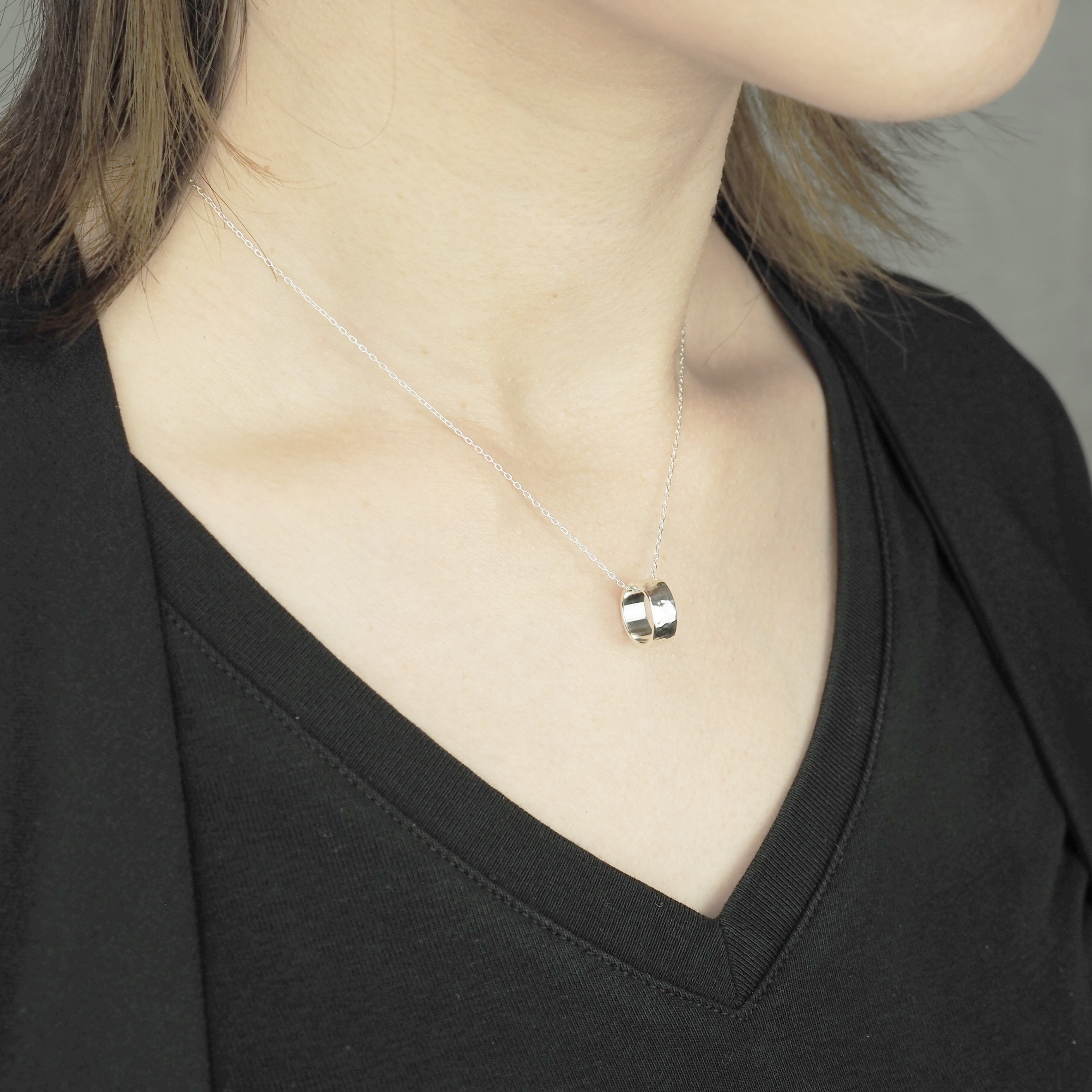 Silver Necklace -Tsuchime Ring- シルバー ネックレス – yuzen-official