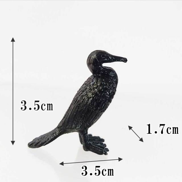 ミニチュア 添配 フィギュア 盆景 鵜 （ う ） 銅製 鳥 とり zengarden