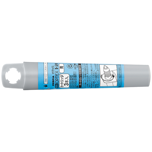 オプテックス1/2用カートリッジ3本入 青(青): 替芯【公式】ZEBRA