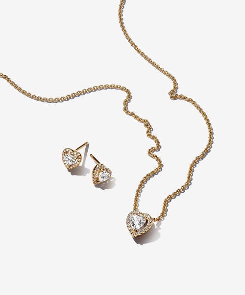 PANDORA（パンドラ） ピアス ゴールド ハート ピアス ＆ ネックレス