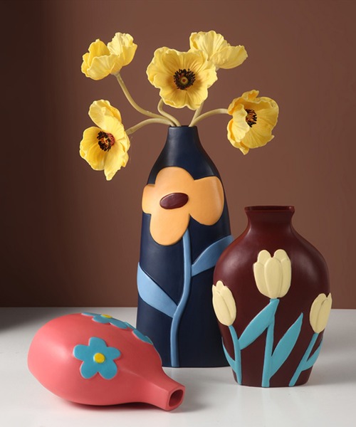 aimoha（アイモハ） 花瓶 カラフルなお花の陶器花瓶 : ZOZOTOWN Yahoo