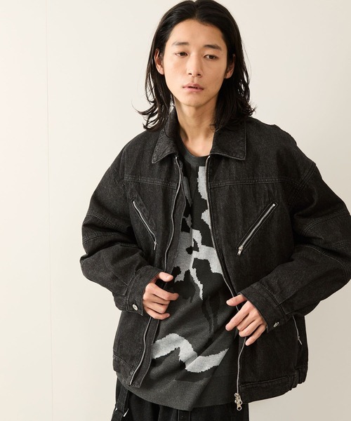 JUNRED（ジュンレッド） デニムジャケット gジャン デニムバイカーZIP