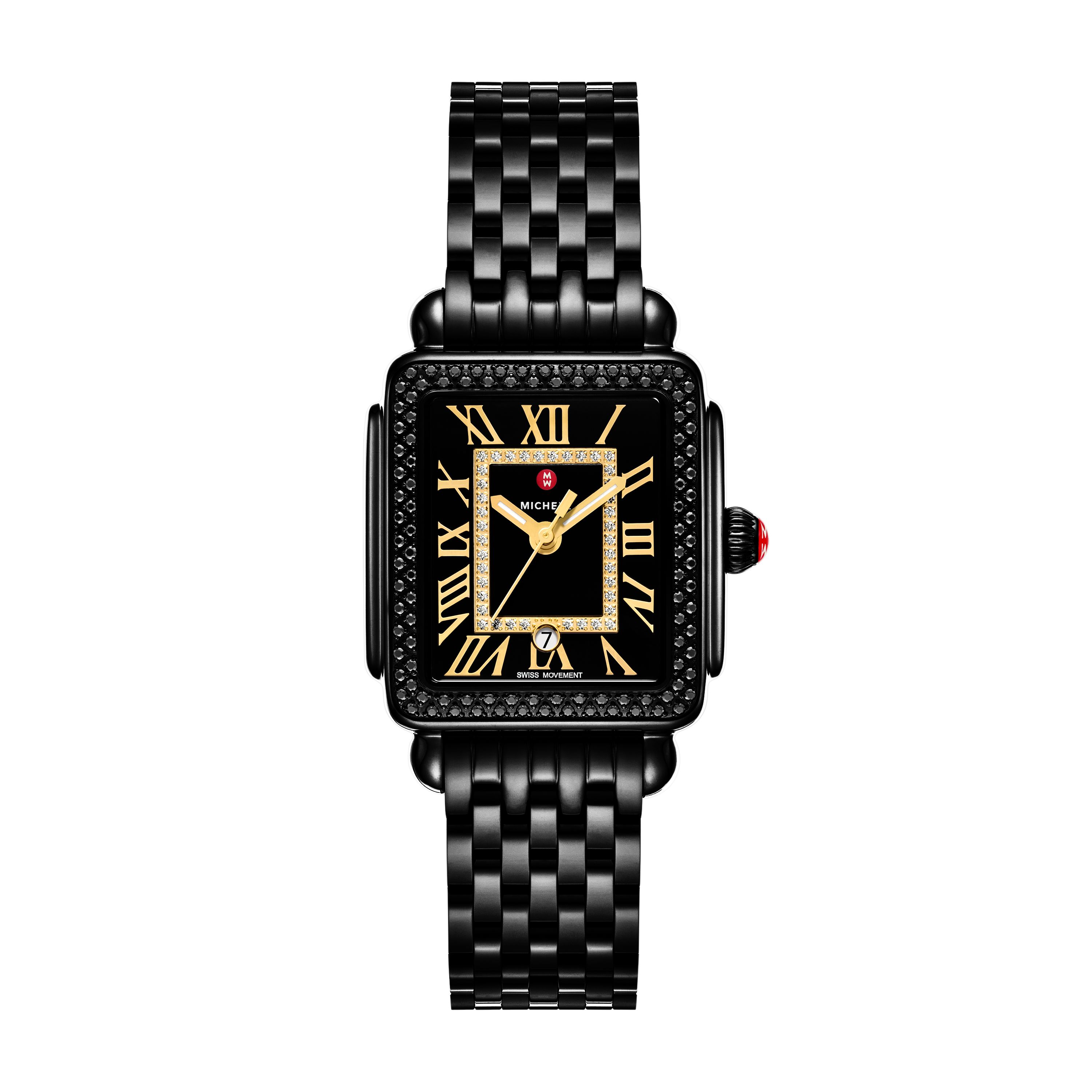 MWW06G000042-Michele Watch-Deco Madison Mid Noir Diamond Watch-SVS
