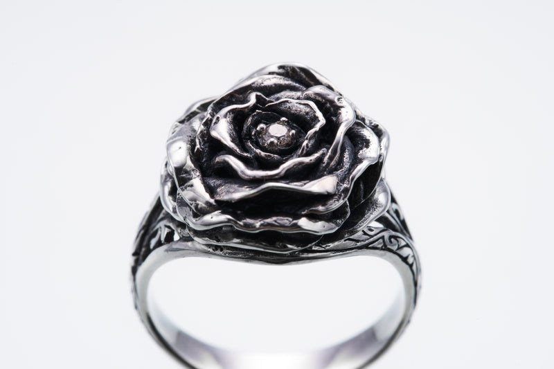 Elegant Rose Ring : L (White Diamond)｜エレガント・ローズ・リング