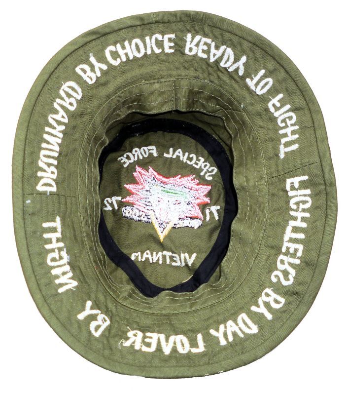 復刻 VIETNAM OD色 MACV SOG 手振りミシン刺繍 ハット