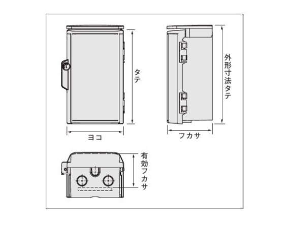 通販 | 日東工業 OPK14-23A キー付耐候プラボックス・屋根付