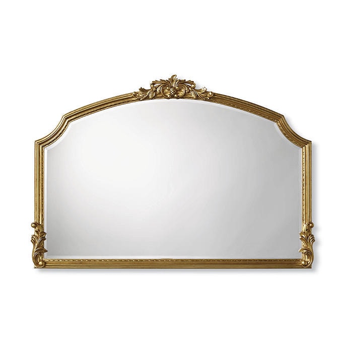Graciella Old World Console Mirror with Carved Mahogany Frame