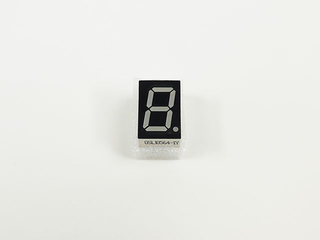 黄色7セグメントLED表示器 アノードコモン 590nm OSL10564-IY: オプト