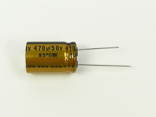 オーディオ用電解コンデンサー470μF50V85℃ ニチコンFG: 受動部品 秋月