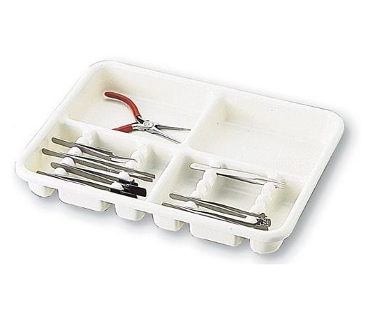 3-5340-06 実験台引出しトレー 260×350×45mm ピンセット10 【AXEL