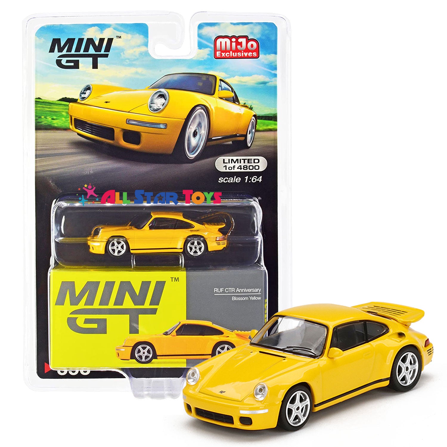 Mini GT RUF CTR Anniversary Blossom Yellow w/Black Stripes Limited