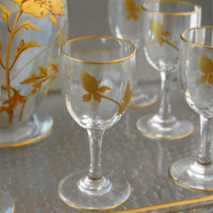 オールドバカラ「金彩 花文様 リキュールセット」《アンティックかとう》