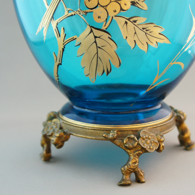 オールドバカラ「雀に蜻蛉文 花瓶」《アンティックかとう》