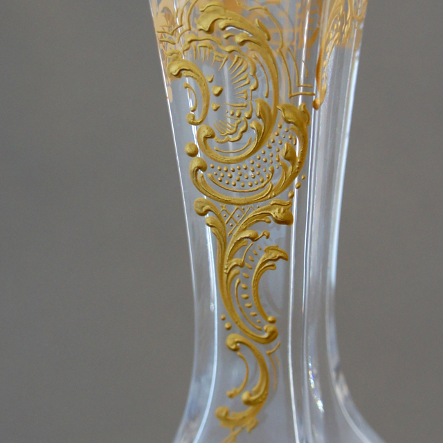 オールドバカラ「金彩薔薇文様 小花瓶」《アンティックかとう》