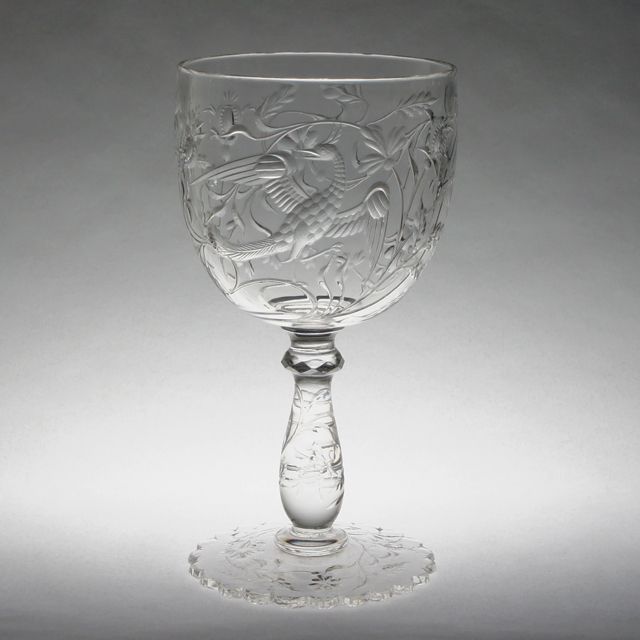 オールドバカラ「鳳凰文 グラス（大）高さ14cm（容量約150ml