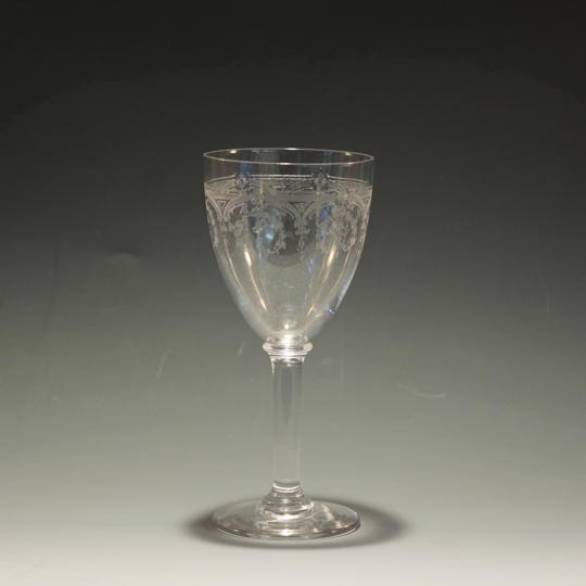 オールドバカラ「ワイングラス：レース文ポートワイングラス