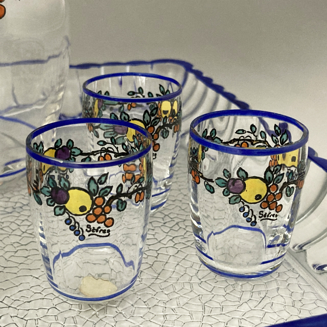 CRISTAL DE SEVRES「フルーツ文リキュールグラス」《アンティックかとう》