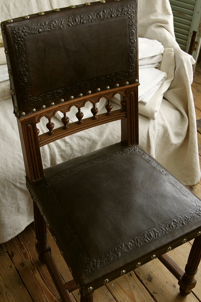 アンティークレザーチェア フランス アンリ2世 henri2 【Antiques