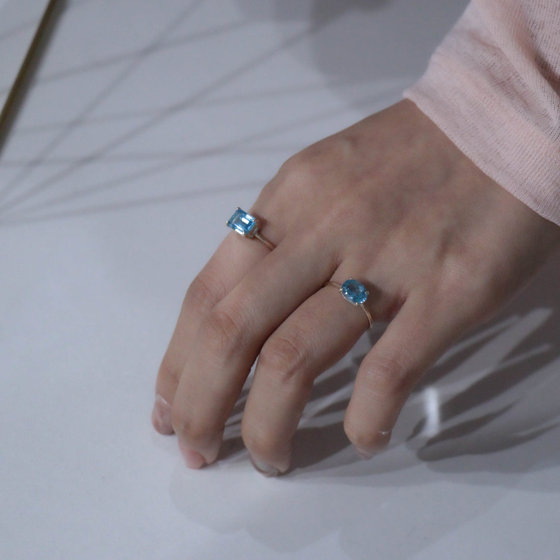 K10 ブルートパーズ オクタゴン リング – anybelle