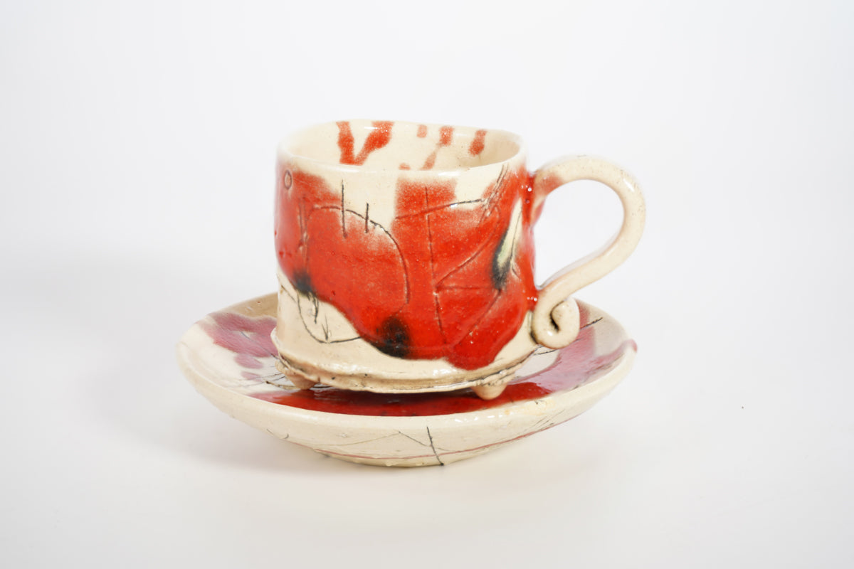 炎舞志野 ぐい呑