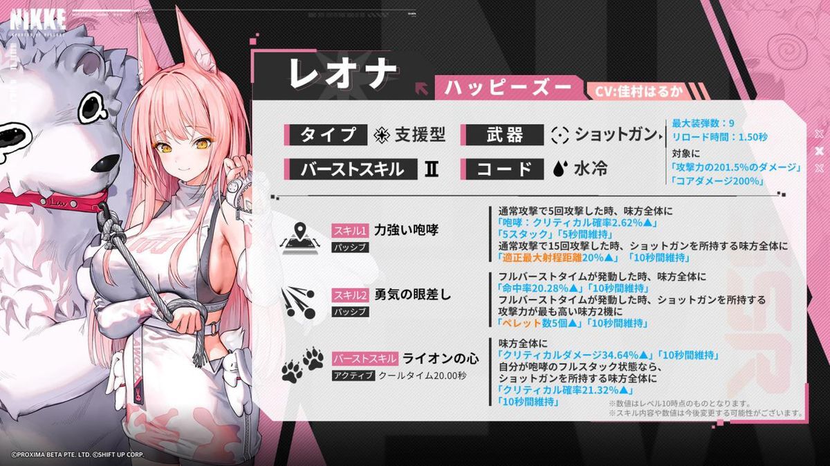 勝利の女神：NIKKE』最新バージョン「LION HEART」実装！支援型SSR