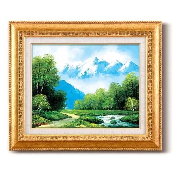 油絵額 フレームセット F6号 工藤昭重 「北アルプス」460×552×55mm 金