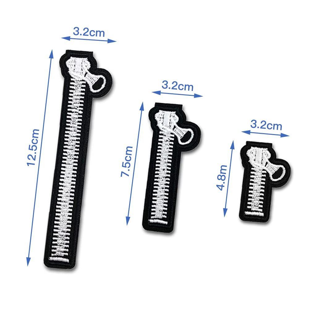 ファスナー ワッペン 6枚セット 刺しゅうワッペン ジッパー チャック