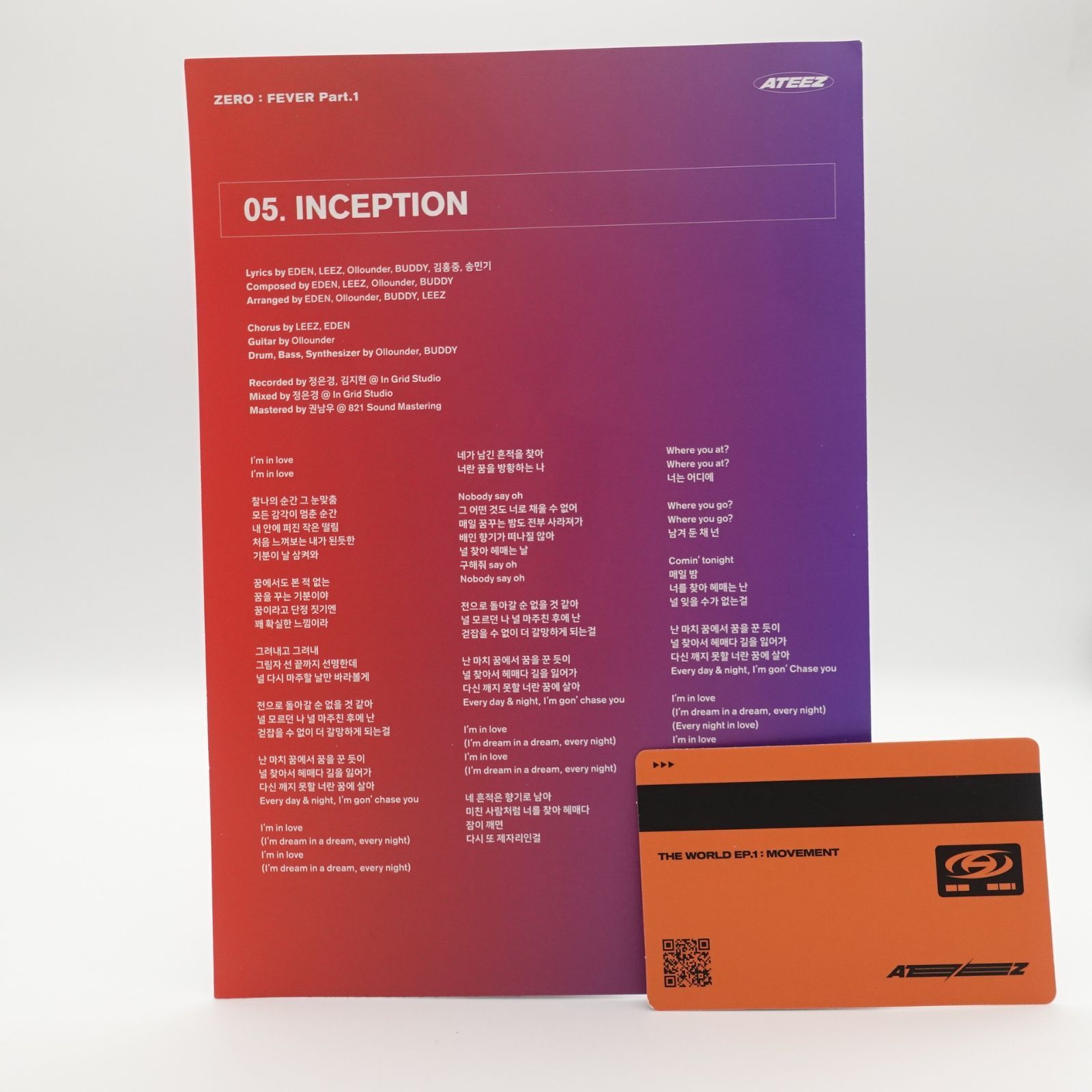 ATEEZ ミンギ ID CARD ZERO:FEVER Part.1 トレカ フォト リリック