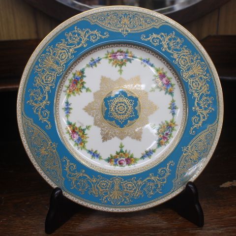 ミントン Minton 1912-1950年頃 26.5cm セーブルスタイル ターコイズ