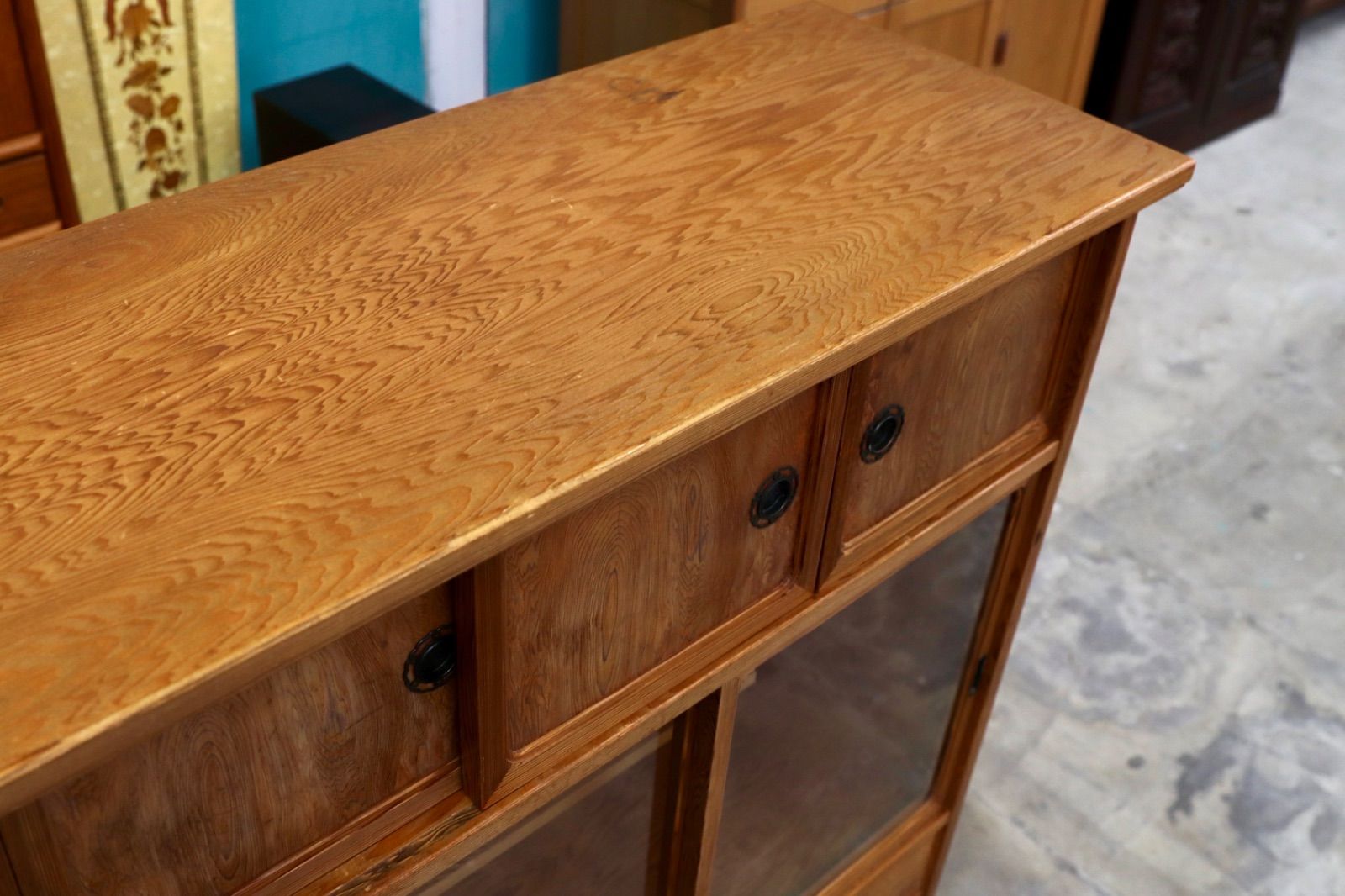 GMIK551○世界遺産屋久杉 茶棚 飾り棚 サイドボード リビングボード 和