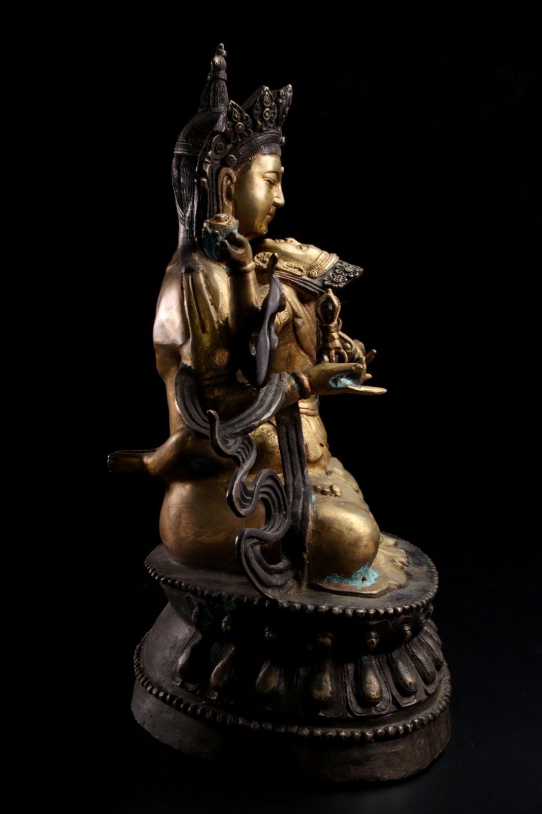 仏教美術 銅製 歓喜仏 37cm 6930g チベット仏教 仏像唐物骨董 楾 R193