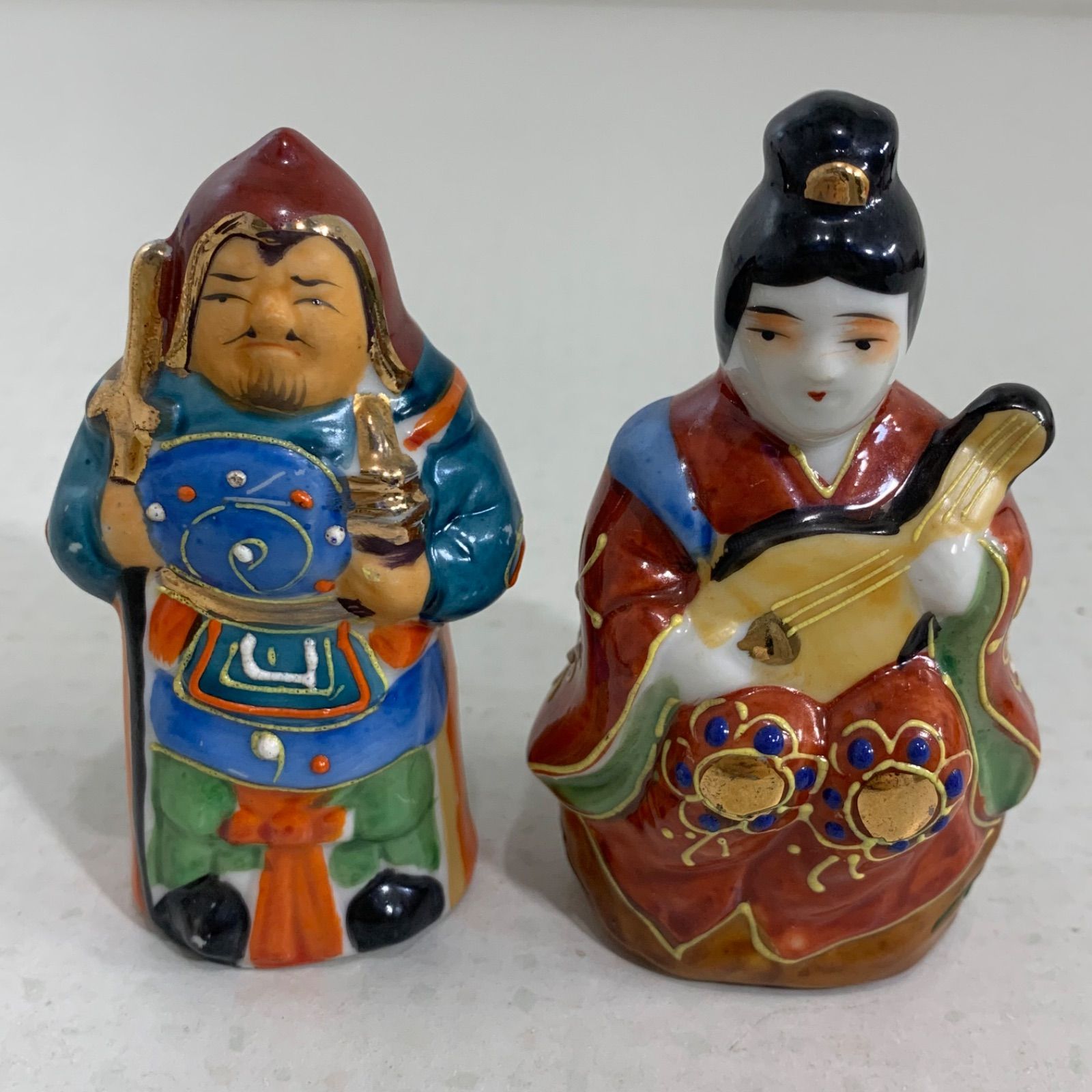 当時物 九谷焼 七福神 ミニサイズ 陶器製 恵比寿 大黒天 布袋尊 福禄寿