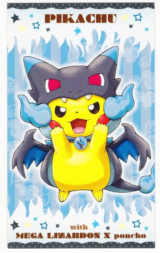 メガリザードンYのポンチョに身を包んだピカチュウ ポストカード 全6種