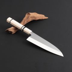 出刃包丁 6寸（刃渡り180mm）通常鏡面仕上げ 本刃付け 八角柄 和包丁