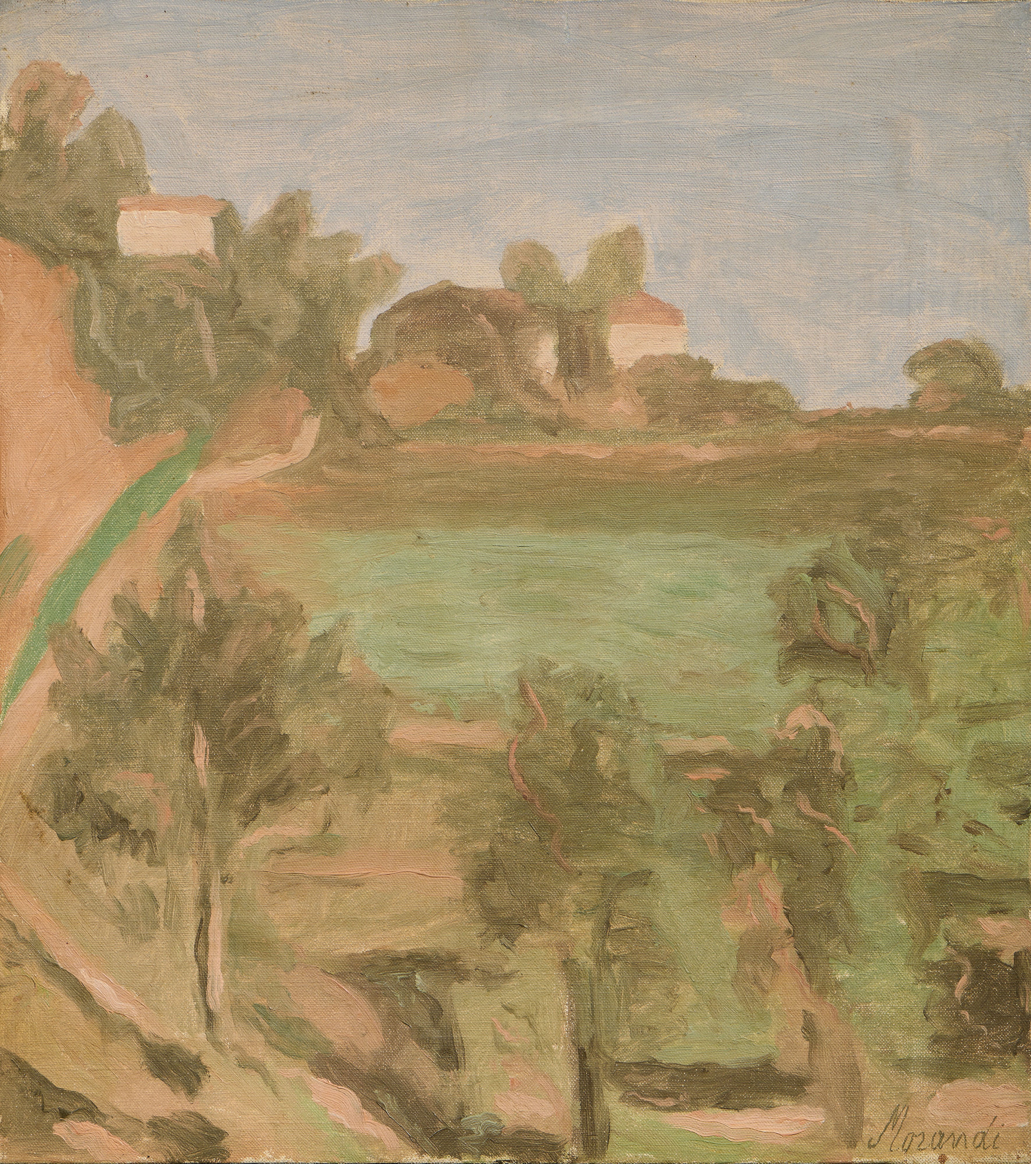 Giorgio Morandi : Paesaggio (1940-41) - Olio su tela - Asta Arte