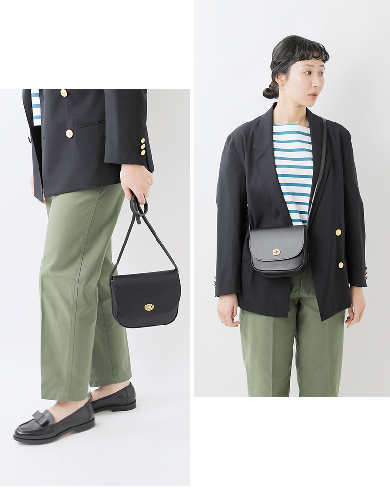 Mimi ミミ グレイン ベジタブル タンニンレザー ショルダーバッグ