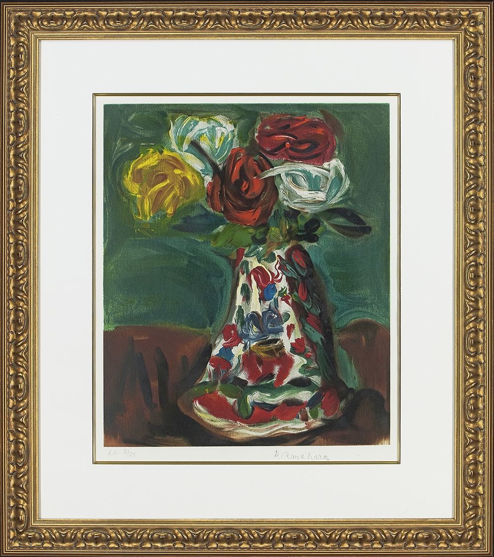 梅原龍三郎『 薔薇と唐壺』 | リトグラフ | 日経アート