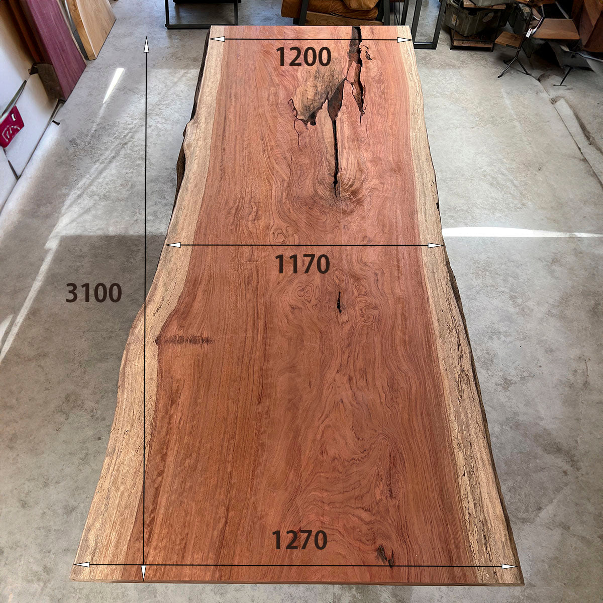 セール15%オフ】無垢一枚板 ブビンガ《B348》W3100/未仕上げ品