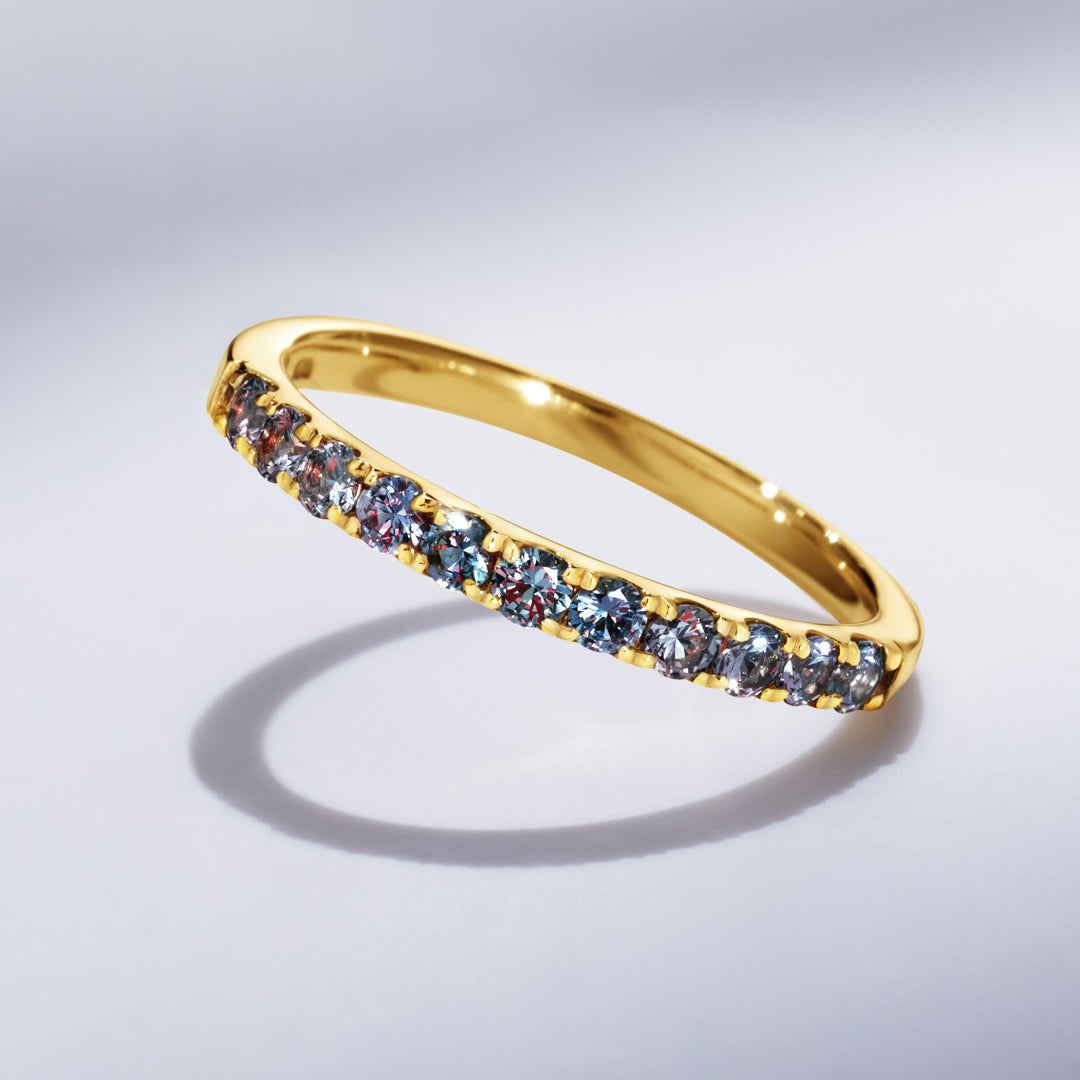 ビズー公式】ベキリーブルーガーネット 11石 ハーフ エタニティ K18(18