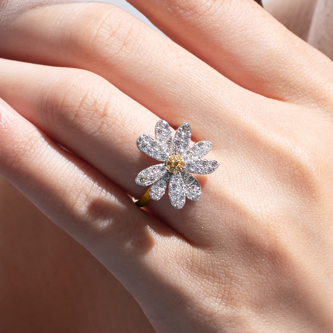 ビズー公式】ダイヤモンド K18 イエローゴールド プラチナ リング